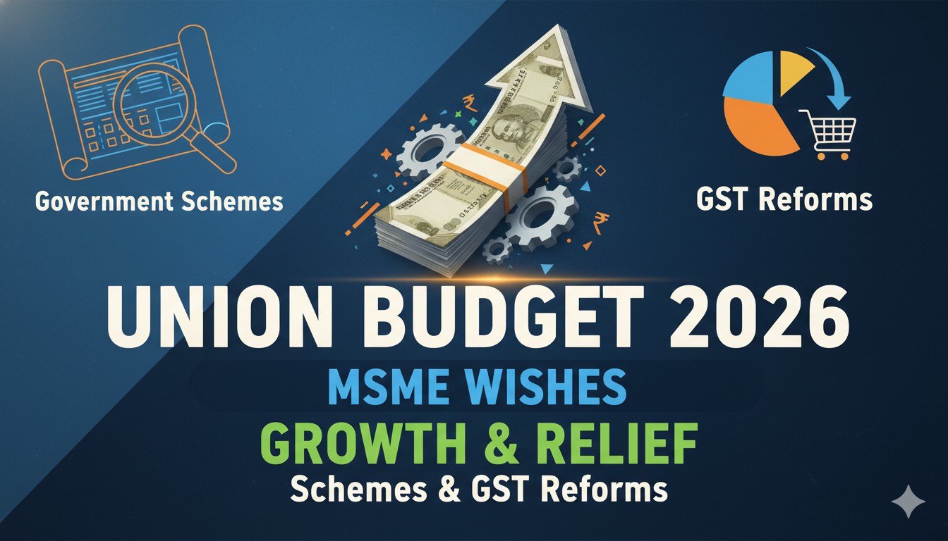 एमएसएमई उद्यमी बजट दस्तावेजों के साथ चर्चा करते हुए।