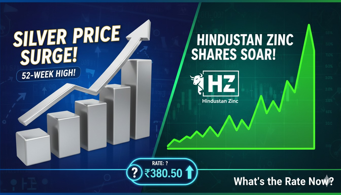 हिंदुस्तान जिंक शेयर चार्ट पर चांदी की तेजी का प्रभाव दिखाता ग्राफ