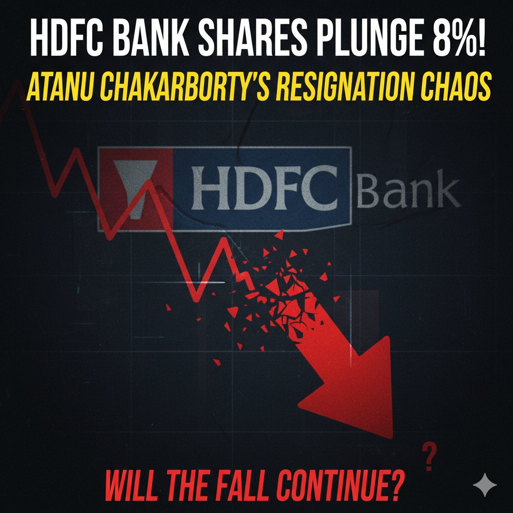 एचडीएफसी बैंक के शेयरों में भारी गिरावट, आतनु चक्रवर्ती इस्तीफा