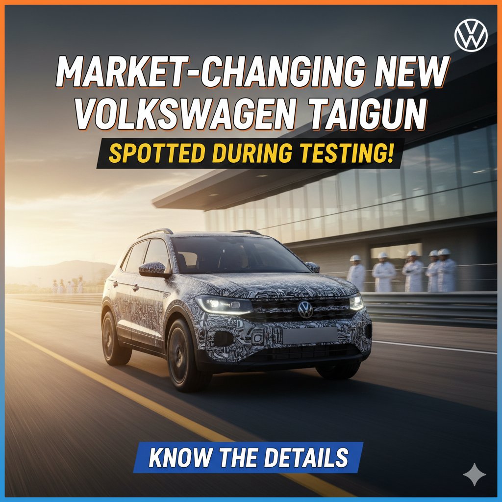 नई फॉक्सवैगन टाइगुन फेसलिफ्ट टेस्टिंग के दौरान स्पॉट, नया LED फ्रंट और इल्यूमिनेटेड लोगो दिखाई दे रहा है