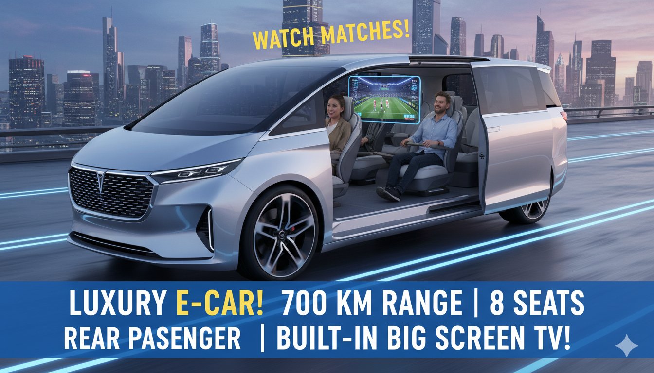 मर्सिडीज-बेंज VLE लग्जरी इलेक्ट्रिक MPV का एक्सटीरियर और इंटीरियर व्यू, 700 किमी रेंज और 31.3-इंच 8K रियर स्क्रीन के साथ