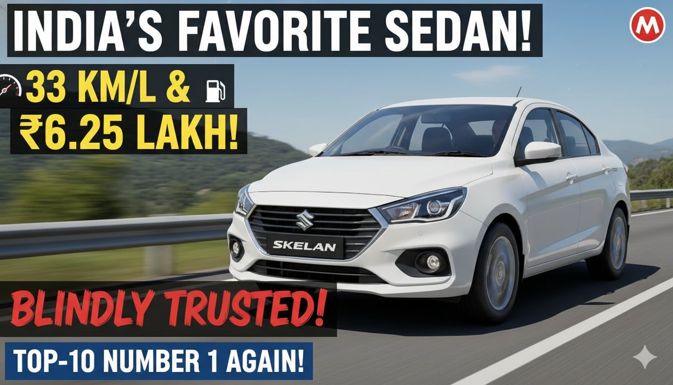 मारुति सुजुकी डिजायर CNG सेडान कार का फ्रंट व्यू, 33 km माइलेज और ₹6.25 लाख कीमत वाली टॉप सेलिंग कार